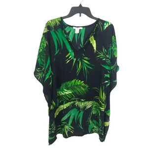 {Caramela} Vivien Palm Print Kimono Tunic Blouse